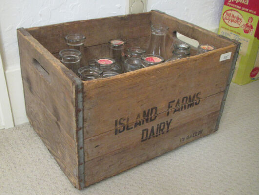 Island Farms Dairy milk crate