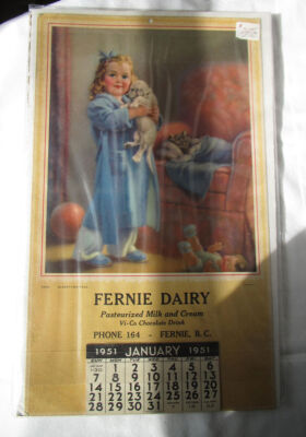 Fernie Dairy 1951 calendar