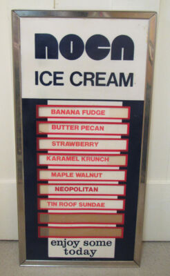 NOCA Ice Cream Flavours Sign