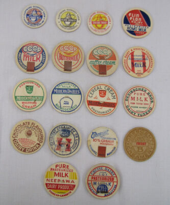 Selection of Manitoba milk bottle tops