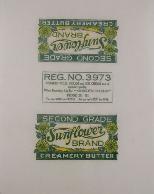 Sunflower Brand Modern Dairy butter wrapper