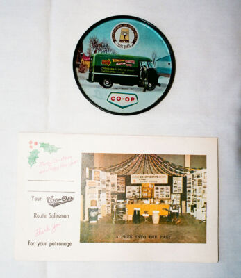 Christmas card and coaster – Sask. Co-op Creameries