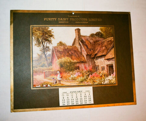 1941 calendar Purity Dairy - Saskatoon