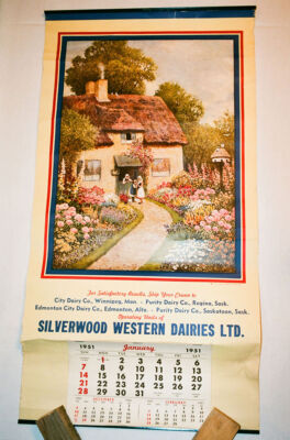 1951 calendar Silverwood Western Dairies