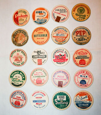 20 Saskatchewan milk bottle tops